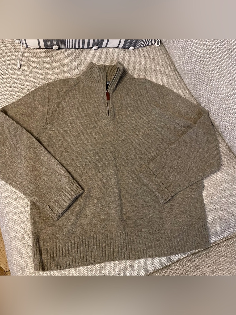 J. Crew Men's Half-Zip Sweater in Taupe